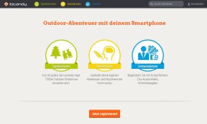 Screenshot der Internetseite von locandy